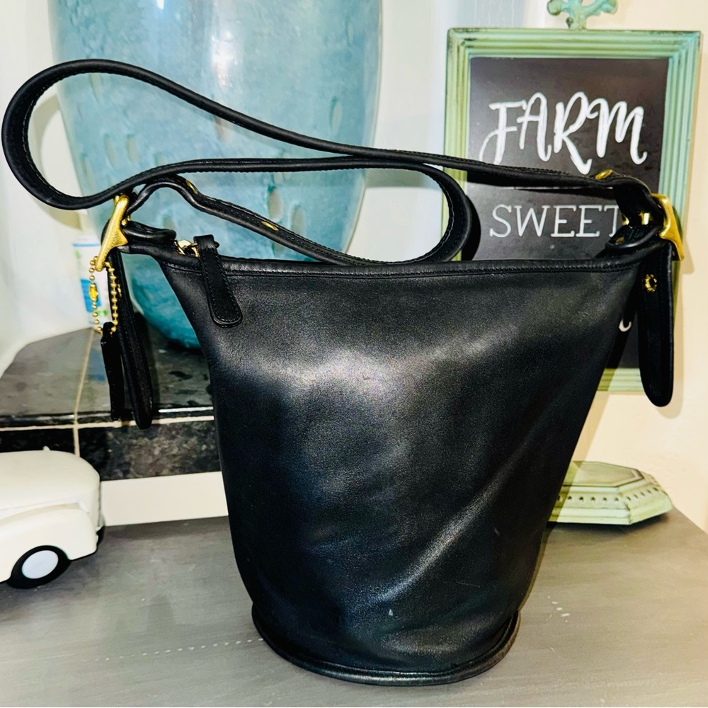 Coach 1993 Helen Berg's Legacy Bucket Bag - Black Glove-tanned leather & brass - Picture 5 of 16